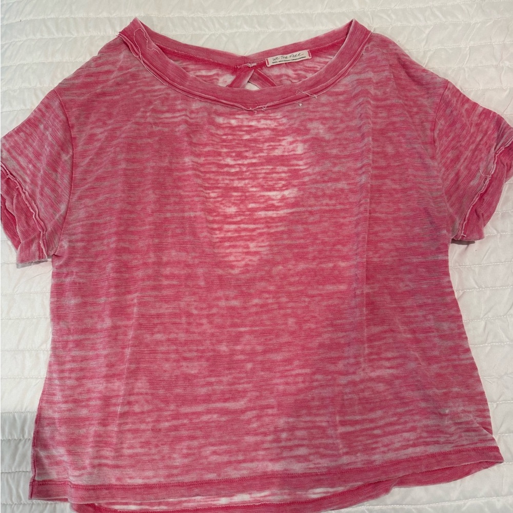 We The Free Pink Tie-Dye Short Sleeve Tee